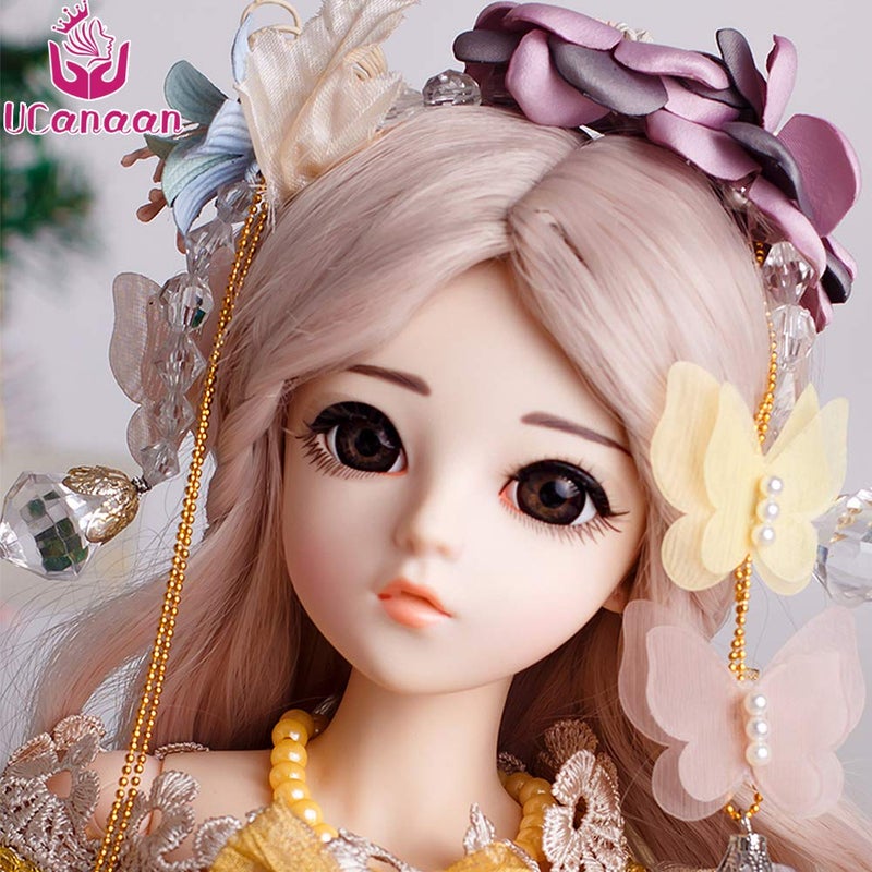 UCanaan دمية UCanaan BJD، دمى 1/3 SD بطول 24 بوصة 18 دمية مفصلية، ألعاب DIY مع ملابس وأحذية وشعر مستعار ومكياج، أفضل هدايا لعيد الميلاد وعيد الميلاد - Image 4